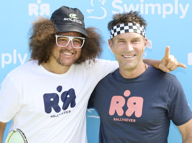 Redfoo and Pat Cash. Picture: Luis Ferreiro