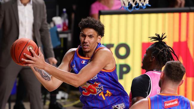 Kyrie Galloway previously of the 36ers during the round 20 NBL match between Adelaide 36ers and New Zealand Breakers at Adelaide Entertainment Centre, on February 18, 2024, in Adelaide, Australia. (Photo by Sarah Reed/Getty Images)