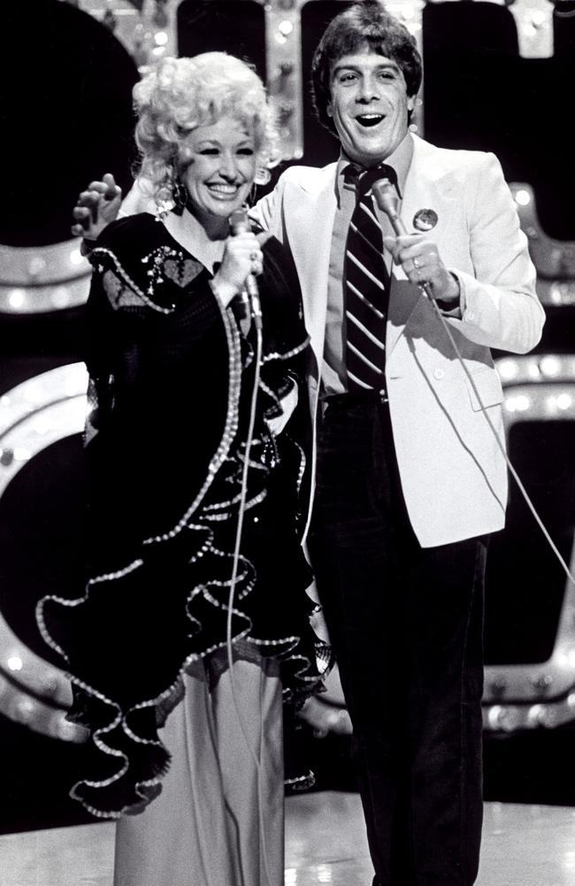 Molly with Dolly Parton on Countdown in 1984.