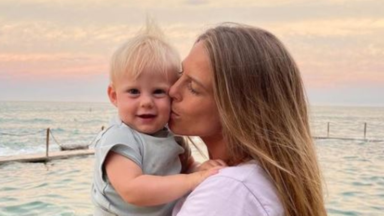 Aussie Olympian Torah Bright with her baby.