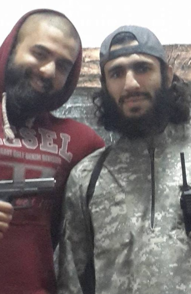 Mohamed Elomar (right) with ISIS jihadist Suhan Rahman somewhere in the Middle East.