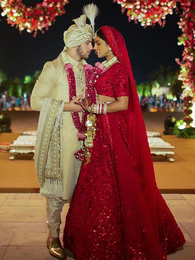 Nick Jonas and Priyanka Chopra at their Hindu wedding ceremony. Picture: Instagram