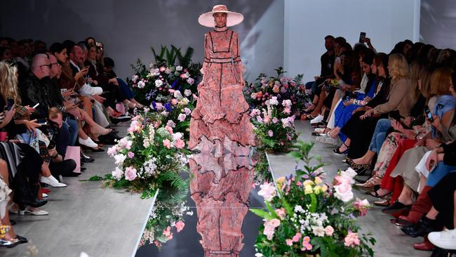 A model walks the runway during the We Are Kindred show at Mercedes-Benz Fashion Week Resort 19 Collections at Carriageworks in 2018. Picture: Stefan Gosatti/Getty Images