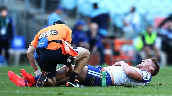 The Dogs also lost star front rower Dylan Napa with the wooden spoon now seemingly locked in. Picture: Getty Images.