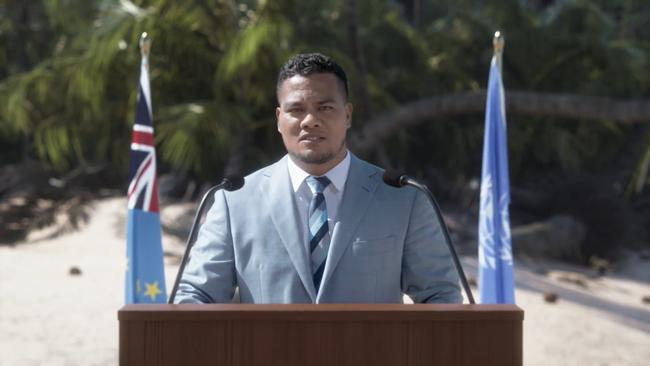 Tuvalu’s former foreign affairs and climate change minister Simon Kofe.