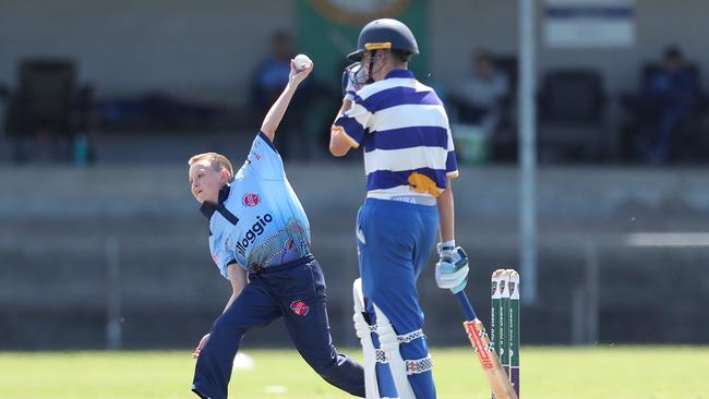 Callum Van Huisstede. Hamwicks v Newcastle City, SG Moore Cup round three at Kahibah Oval. Picture: Sue Graham