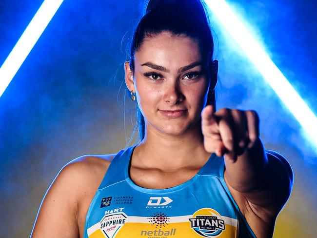 Jess Milne of the Gold Coast Titans netball