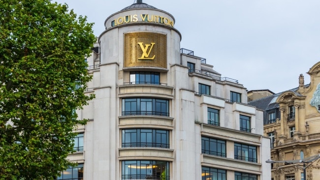 The iconic Louis Vuitton building on the Champs-Elysees, Paris.