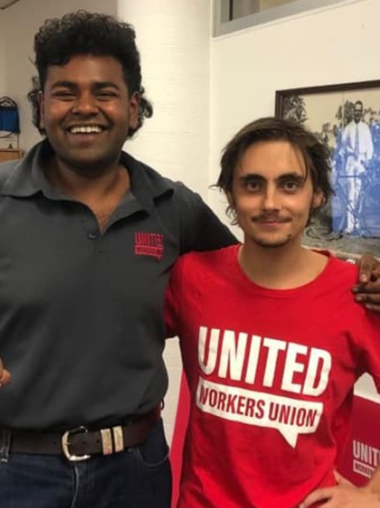 CDU Law student Harvie Stiller, right, was elected as the NT Young Labor president in December 2021.