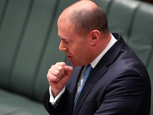 The Treasurer self-isolated immediately after the speech. Picture: AAP