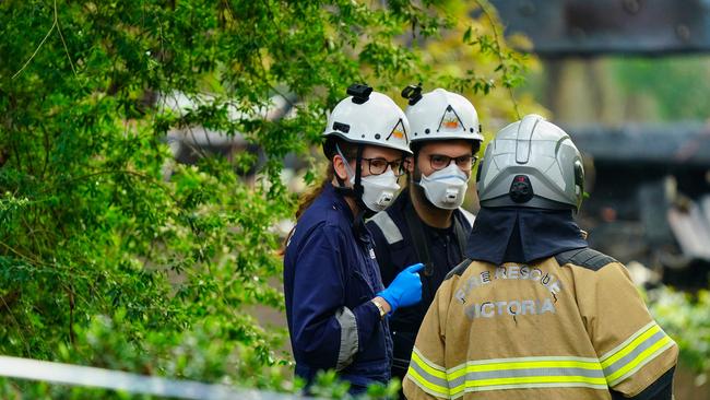 Emergency services were on the scene on Saturday morning. Picture: NewsWire / Luis Enrique Ascui