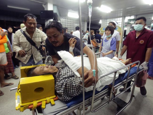 The deadly bomb ripped through a night market in Pattani. Picture: AFP/Tuwaedaniya Meringing