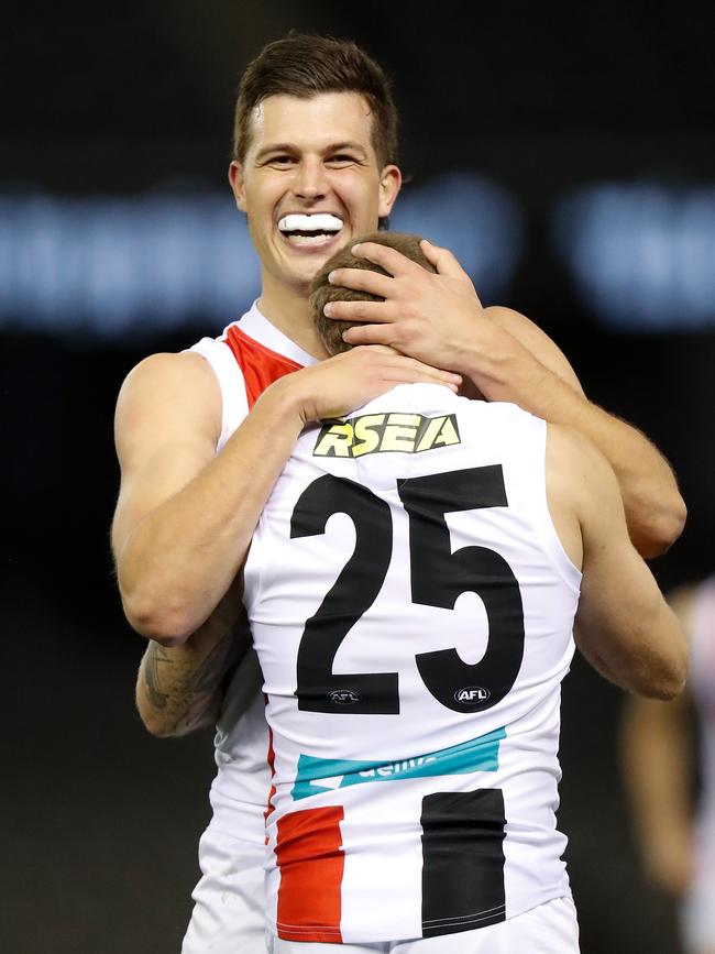 Rowan Marshall and Dean Kent enjoyed a win against Carlton.