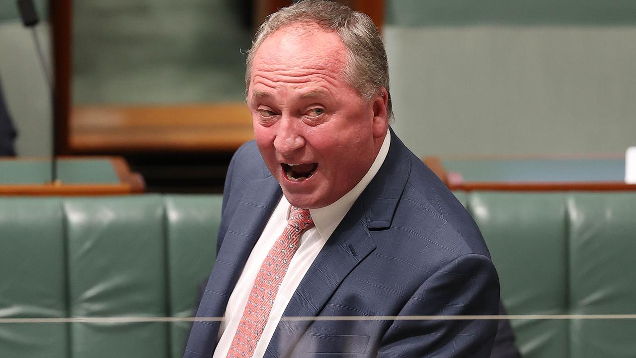 CANBERRA, AUSTRALIA - NewsWire Photos  NOVEMBER 23, 2021: 
Barnaby Joyce fires up at Anthony Albanese during Question Time in the House of Representatives in Parliament House Canberra.
Picture: NCA NewsWire / Gary Ramage