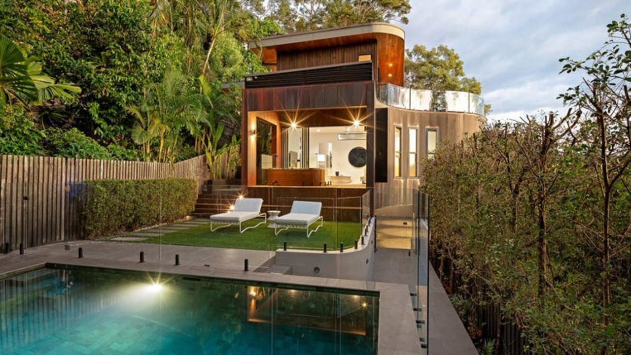 The property has a tiled pool and six-person spa