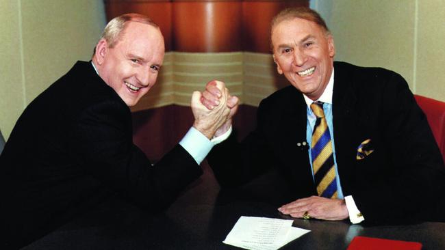 Alan Jones and John Laws back in 1998 could be reunited. Picture: Supplied