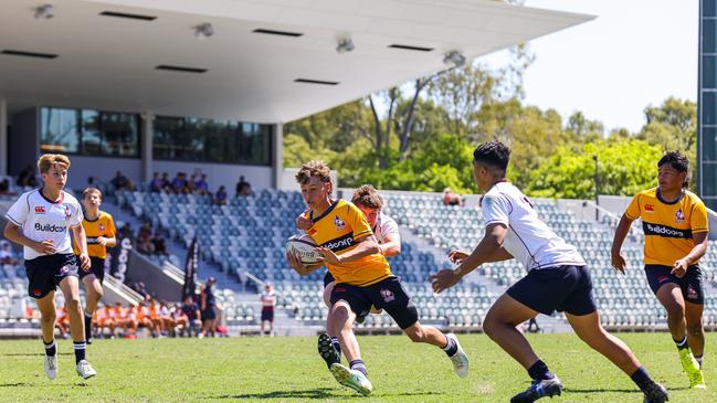 Buildcorp Emerging Reds Cup day one action between South East Queensland's Under-15s and Brisbane White Under-15s. Picture credit: QRU Media/ Erick Lucero.