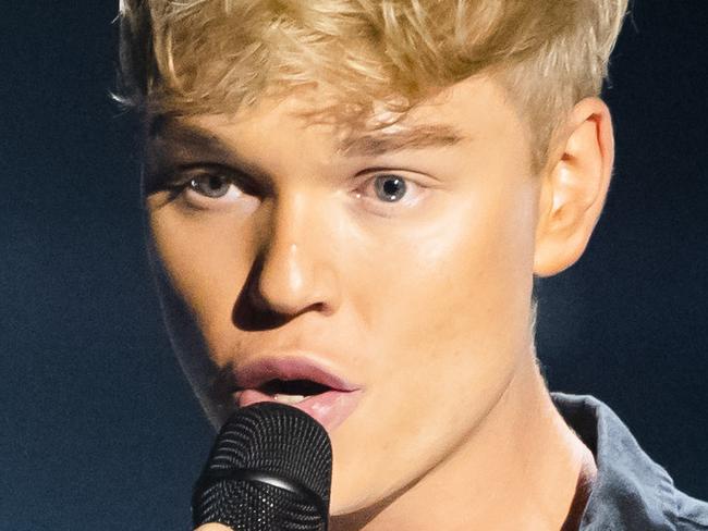 Jack Vidgen during his blind audition on The Voice Australia. Photo: Channel 9