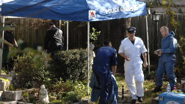 Police searching for the remains of baby Tegan Lane in yard of house in Gladesville.