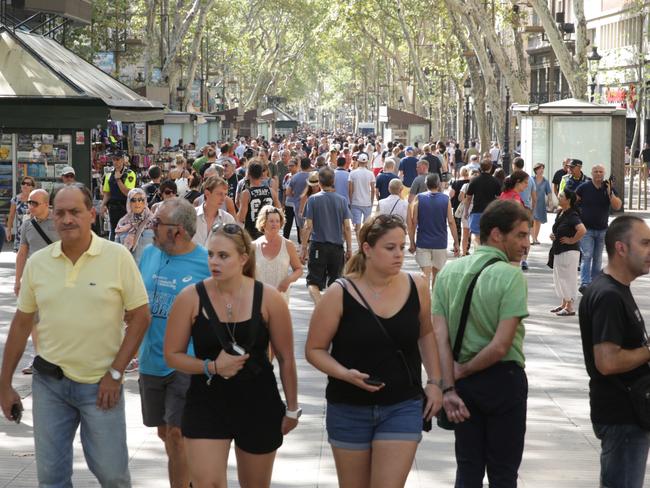 Tourists have returned to Las Ramblas. Picture: Ella Pellegrini