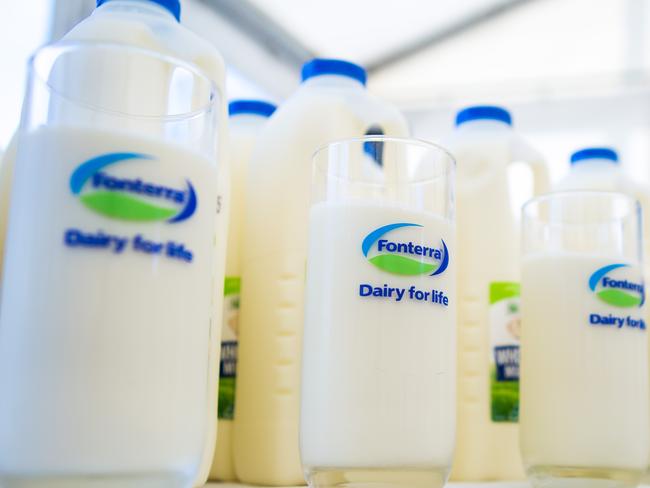 Milk bottled at Fonterra’s Cobden factory.