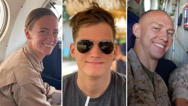 Captain Eleanor LeBeau, 29, Corporal Spencer Collart, 21, and Major Tobin Lewis, 37, are being repatriated to the US after being killed during a training exercise on August 27.