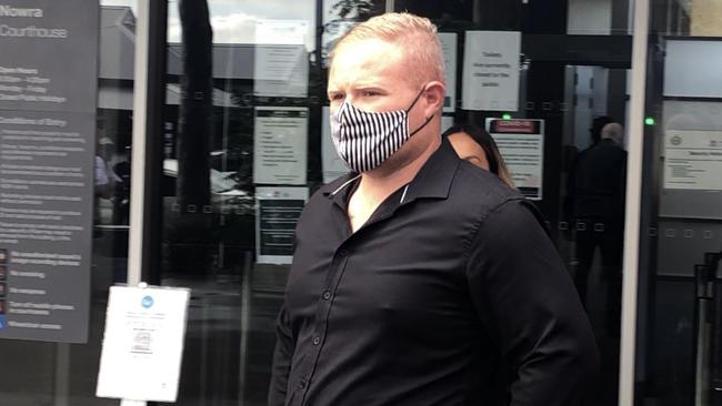 Former Nowra-Bomaderry Jet and Shellharbour Shark Zac Kershaw in Nowra Local Court on Monday February 7 on drug charges.