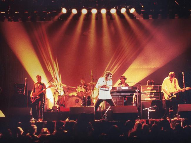Cold Chisel performs at An Evening with Circus Animals show at Wentworth Park in Sydney in 1982. Picture: Supplied