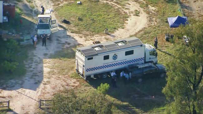 Aerial vision of the crime scene at Wieambilla, Queensland. Source: 9 News.