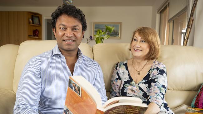 Saroo and Sue Brierley with her new memoir. Picture: RICHARD JUPE