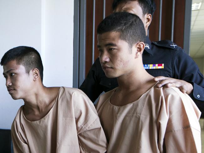 Dead men walking ... Zaw Lin and Win Zaw Tun confessed to the crimes, but then retracted the confessions, saying they were made under duress. Picture: AP / Wason Wanichakorn