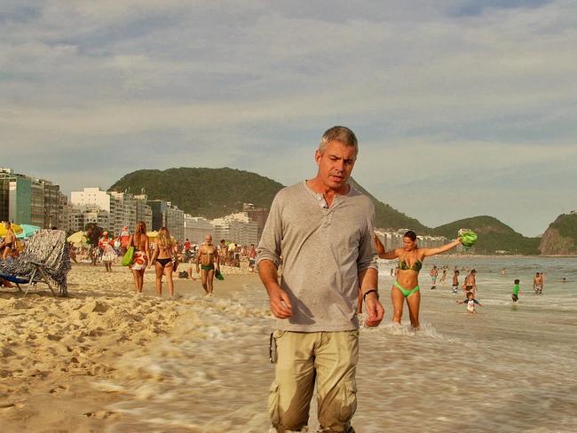 Ben Knight on Copacabana Beach, Rio, Brazil. Picture: Four Corners