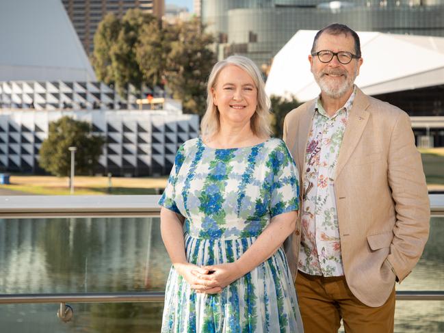 Adelaide Festival artistic directors Rachel Healy and Neil Armfield in front of The Summerhouse. Picture: Andrew Beveridge