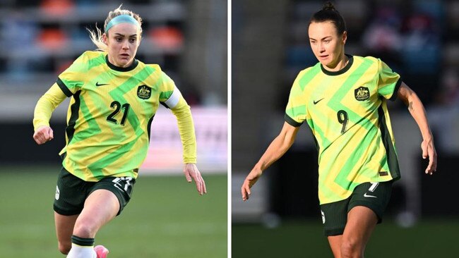 The new Matildas jersey in action.