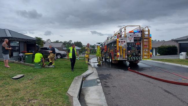 The scene of the house fire at Park Ridge in Logan. Picture: Georgia Clelland