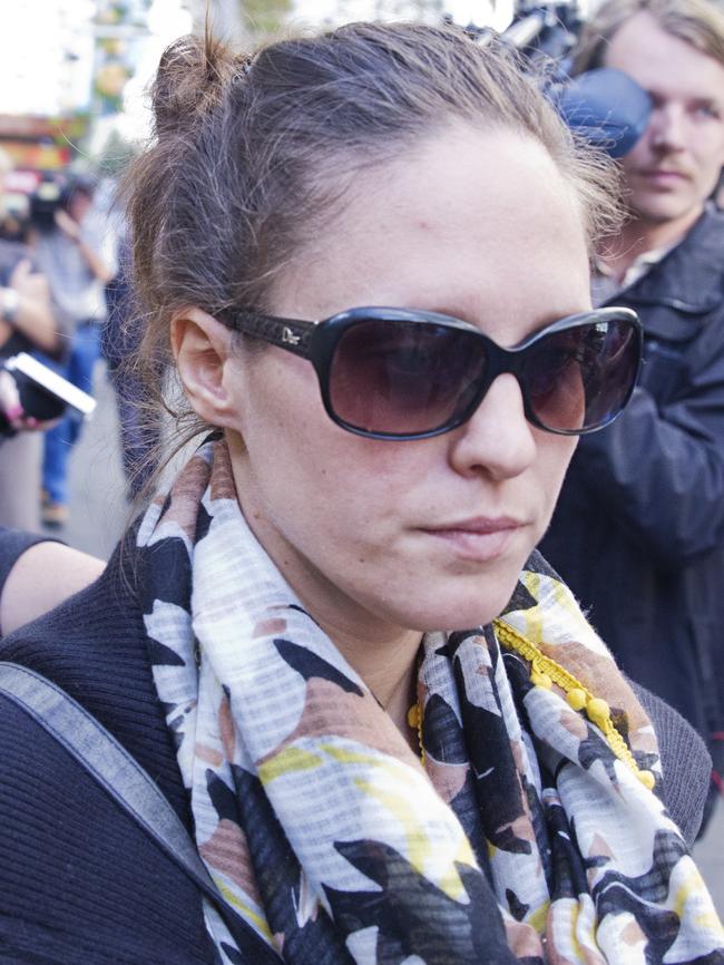 Elizabeth Cranston leaves the Central Local Court yesterday. Picture: Jenny Evans