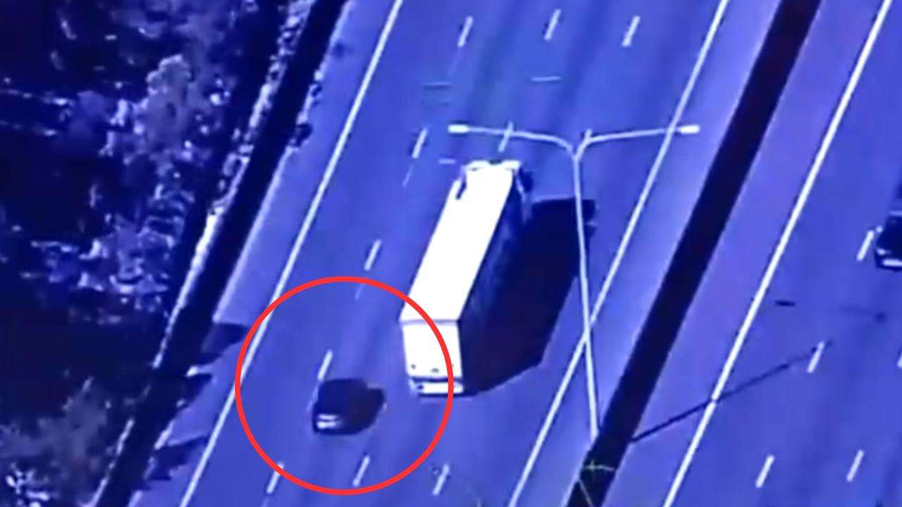 Teenagers in stolen Audi lead police on wild dangerous chase across Brisbane and Logan. Picture: Leaked Polair footage.