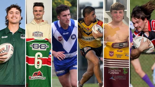 A snapshot of some of the Sunshine Coast's top rising stars: Saxon Day, Finn Lawson, Jackson Kite, Tyrell Hopkins, Mitch Bebbington and Daemon Cruise. Pictures: Nicola Anne Photography, Patrick Woods, Cordelia Turner and Facebook.