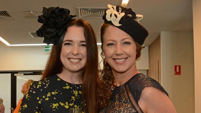 Kearsten James and Felicity Cooper at Women in Law race day at Aquis GCTC, Bundall. Picture: Regina King
