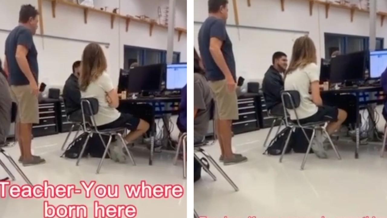 A teacher is under investigation after he was caught scolding a student on camera. Picture: Tik Tok / @scobbydooo1