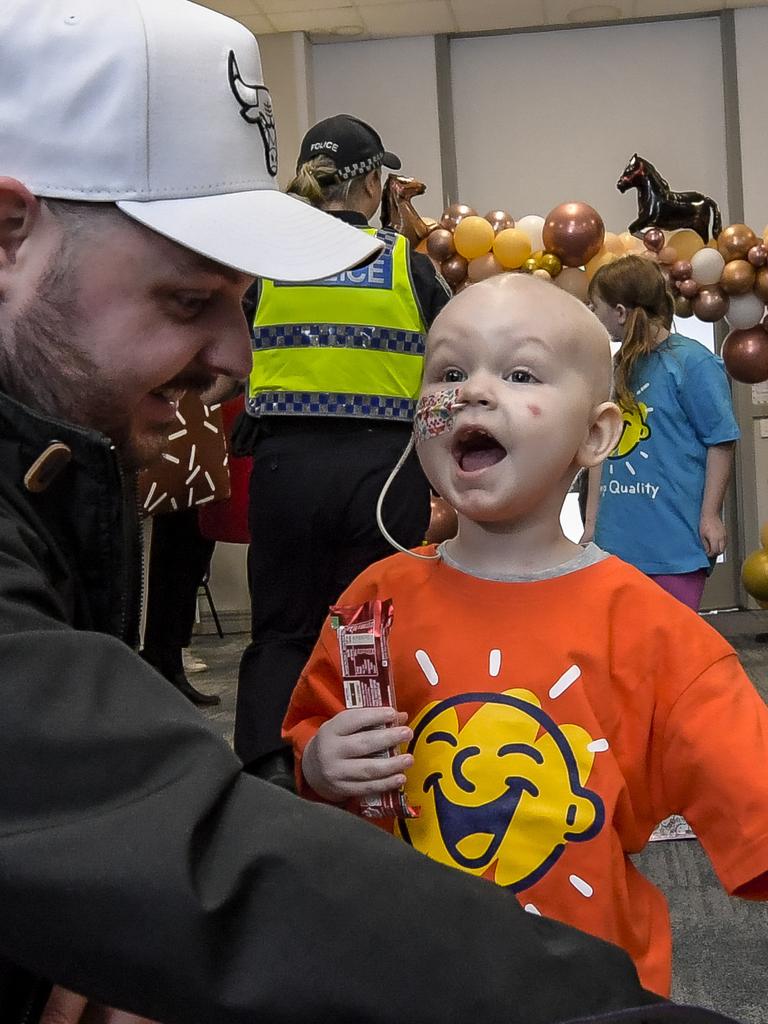 Oakley, 2, is one of the Camp Quality children who were the first to see the bags. Picture: RoyVphotography