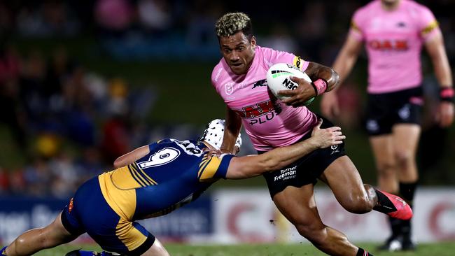 A broken wrist and a bout of gastro has kept Penrith hooker Api Koroisau sidelined for six weeks. Picture: Brendon Thorne/Getty Images