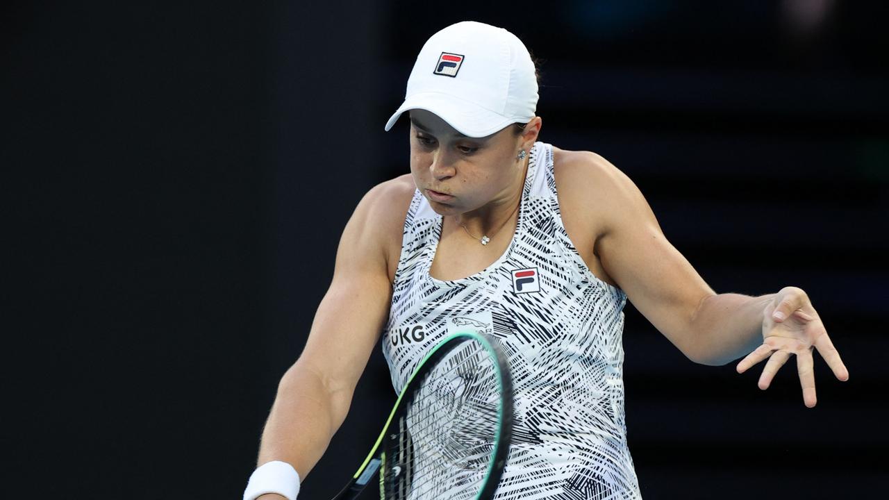 Jim Courier says Ash Barty’s backhand slice technique is the best in the world. Picture: AFP