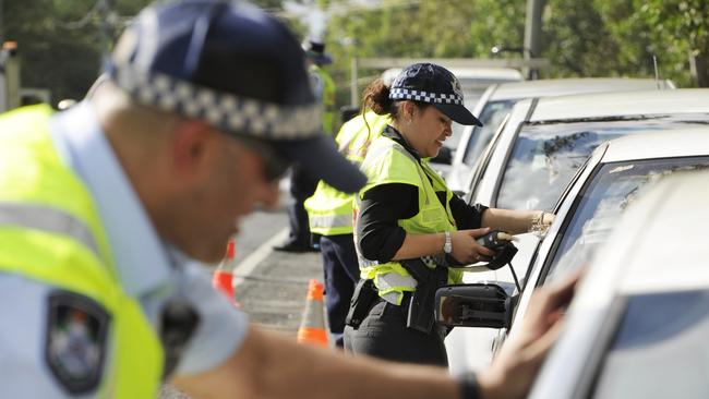 Ipswich traffic police conduct random breath and drug tests on Kruger Parade on Thursday, May 2.Photo: Claudia Baxter / The Queensland Times