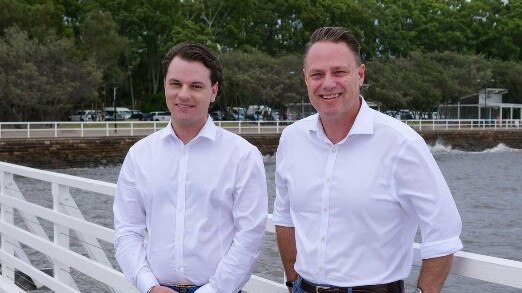 The now-disendorsed LNP candidate for Deagon Ward, Brock Alexander, with Lord Mayor Adrian Schrinner. Photo: Team Schrinner.