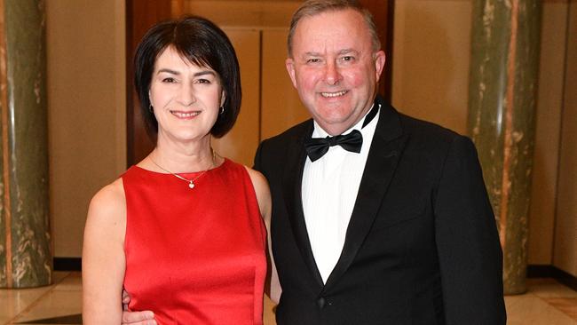 Shadow Minister for Infrastructure Anthony Albanese and wife Carmel Tebbutt arrive for the annual Mid Winter Ball at Parliament House in Canberra, Wednesday, September 12, 2018. (AAP Image/Mick Tsikas) NO ARCHIVING