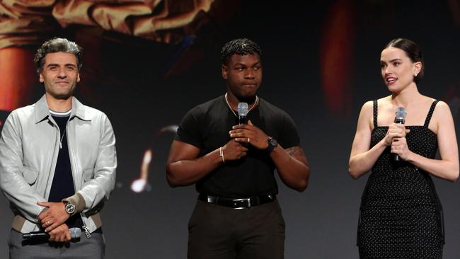 The Rise of Skywalker stars Oscar Isaac, John Boyega, and Daisy Ridley have bonded over the three films they have made together. Picture: Disney