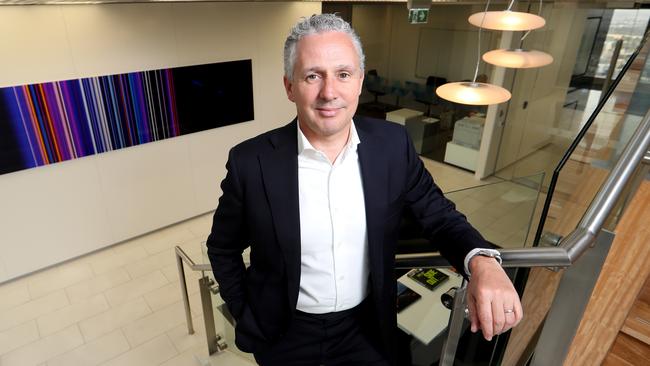 Telstra CEO Andy Penn at Telstra HQ in Melbourne. (David Geraghty/The Australian)