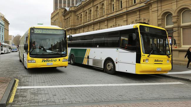 Metro buses on Elizabeth St. Picture: MATHEW FARRELL