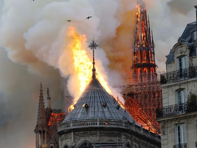 The blaze ravaged Notre-Dame, which was complete in 1260. Picture: AFP